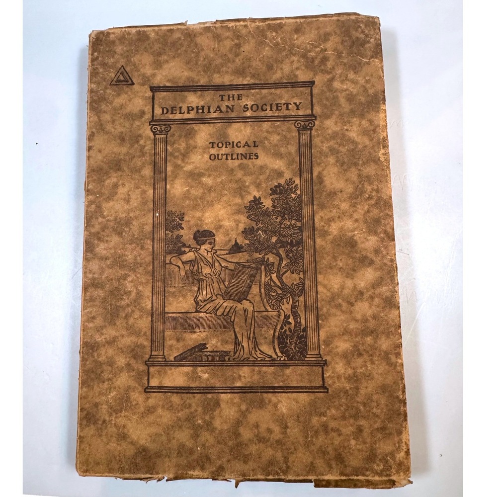 The Delphian Society Topical Outlines Antique Booklet Brown Dark Academia Rare